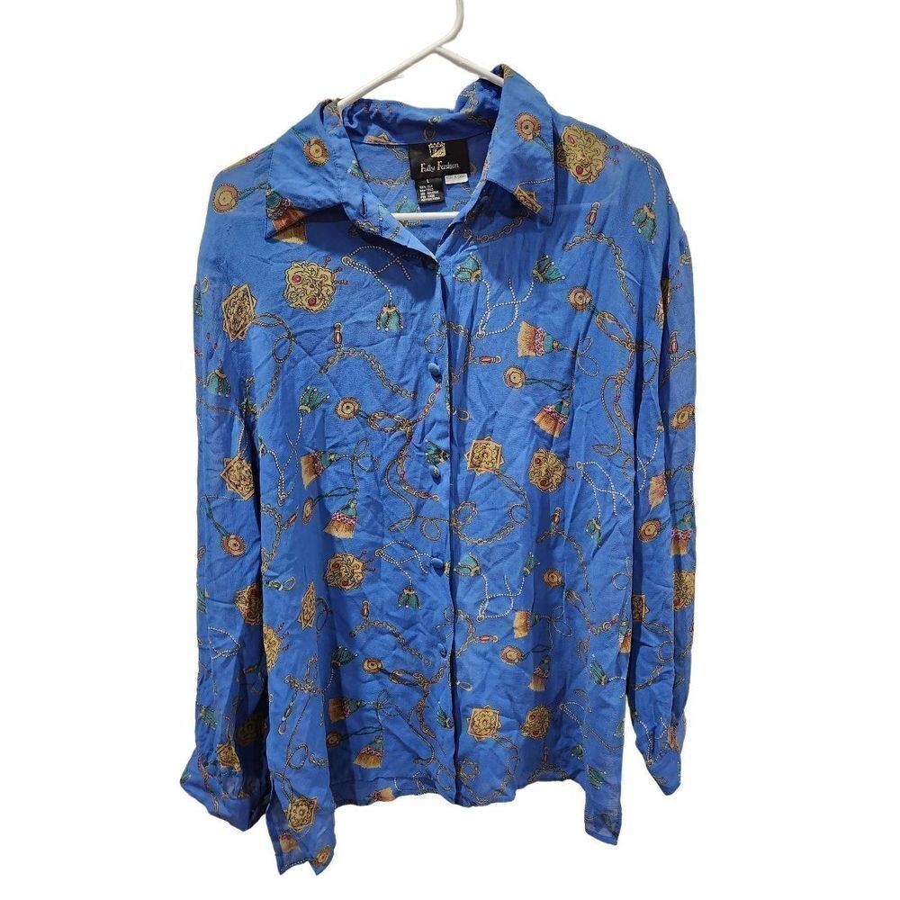Fully fashion L silk top button up